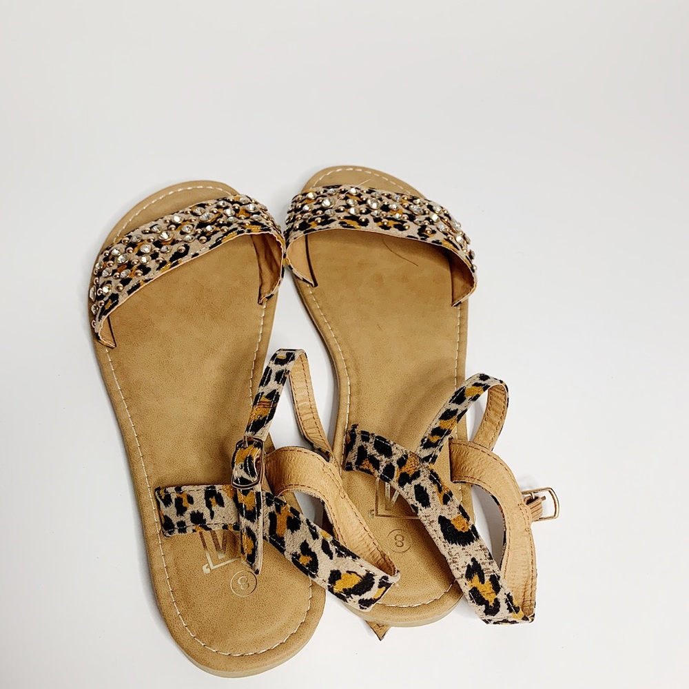 MARKER’S SHOES Leopard rhinestone sandals - Picture 2 of 4